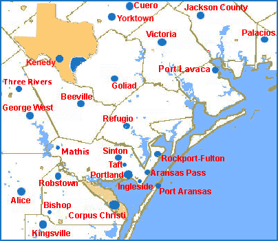 Map Of Texas Coastal Cities